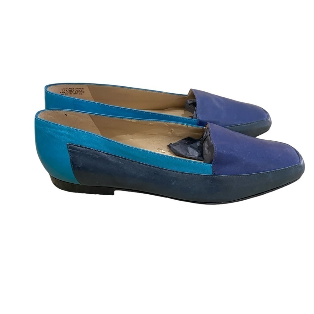 Shelby comfort flex tri-color blues slip on loafer premium leather size 9